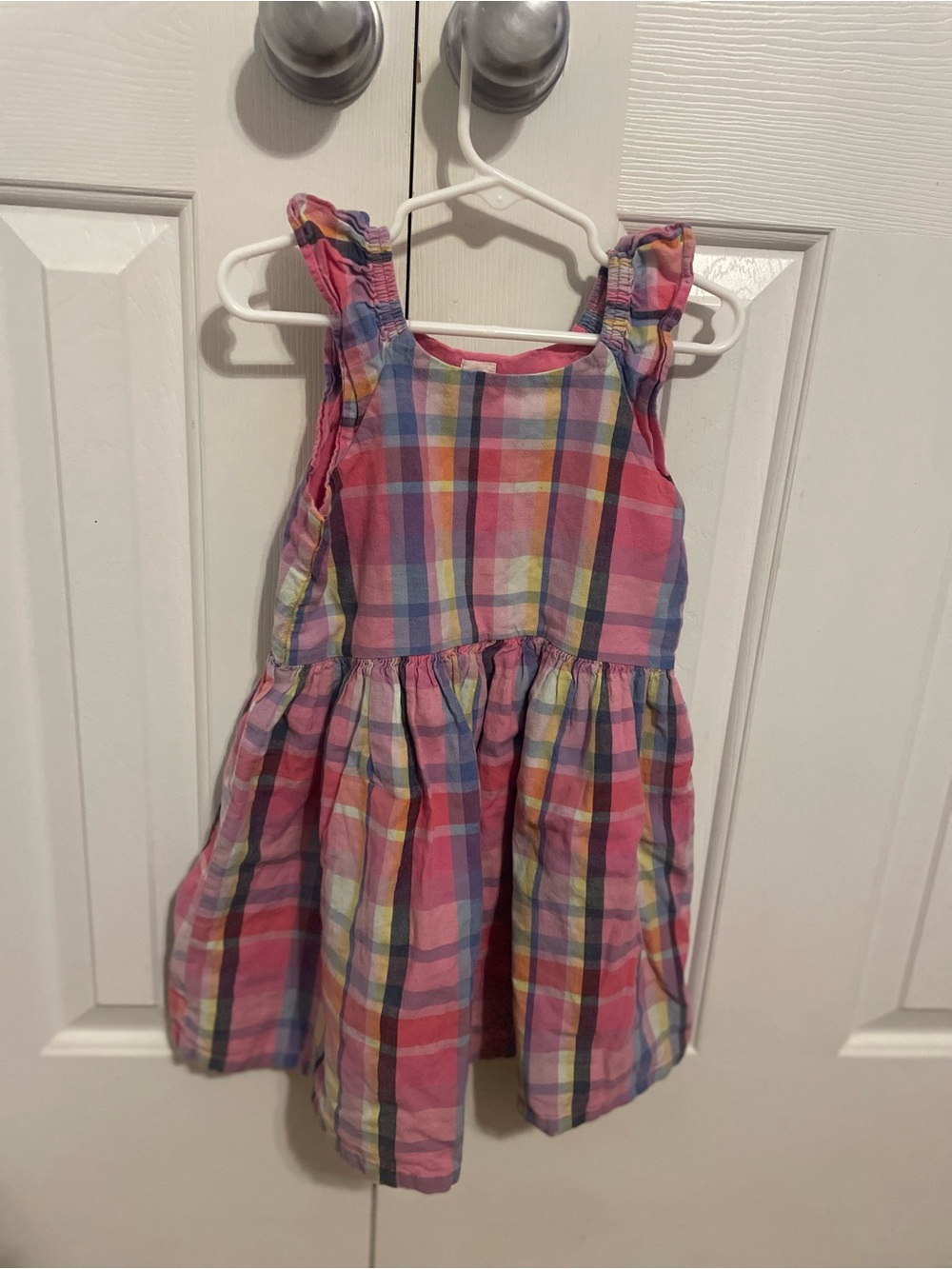 GAP Pink Plaid Sundress with Multicolor Stripes